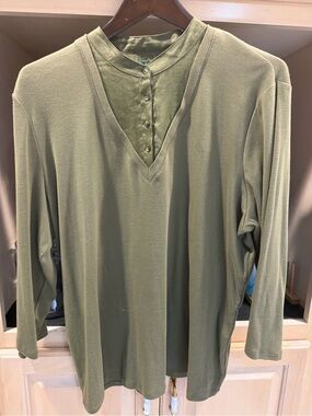 Lauren Ralph Lauren Olive Green Long Sleeve Top 2X